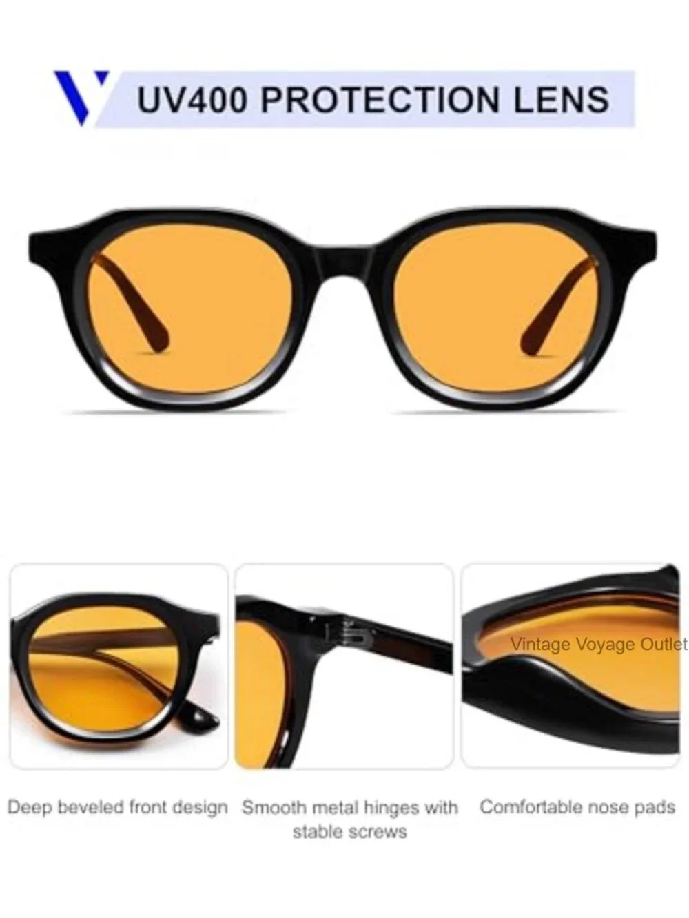 Retro Round Small Sunglasses for Men Women UV400 Protection